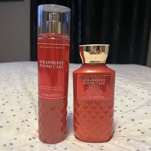 New Strawberry Pound Cake by Bath & Body Works Fragrance & Body Lotion ❤️ 1 Set